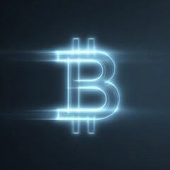 Futuristic bitcoin glowing futuristic luminous finance abstract design