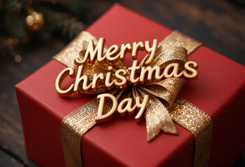 Merry Christmas Day wish with gift