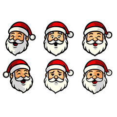 Icon face santa claus and christmas