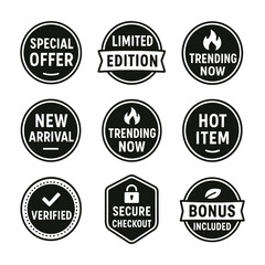 Obraz premium Modern sale badges ,limited edition, new arrival, trending, verified, hot
