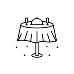 Table with food cover and glasses stars below