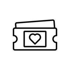 Ticket with a heart stacked with a second smaller ticket