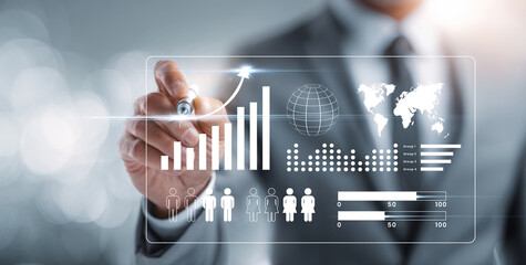 Business Data Analysis on Virtual Screen.