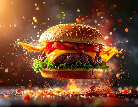floating burger