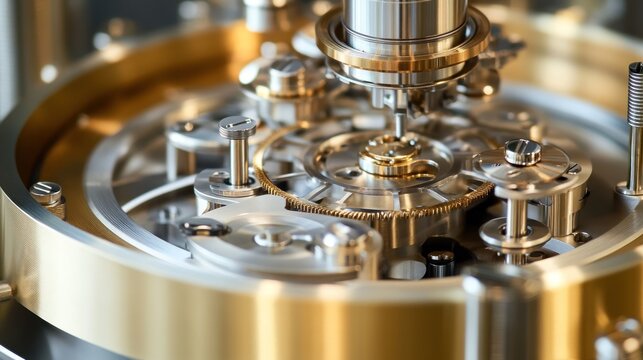 Precision watch gears, intricate mechanism, close-up, workshop, engineering - Powered by Adobe