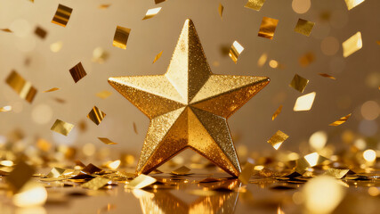 Golden star award celebration background