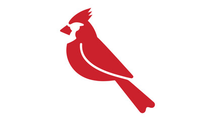 Red Cardinal Silhouette: A minimalist graphic showcases a bold red cardinal, its silhouette standing out. The perfect design to represent the beauty of minimalist concepts and birdlife. © hafs121