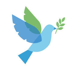 Minimalist Peace Dove Flat Vector Icon