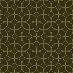 Obraz premium seamless pattern in graphic retro style foliage motif in autumn colors, brown, green, pastel shades