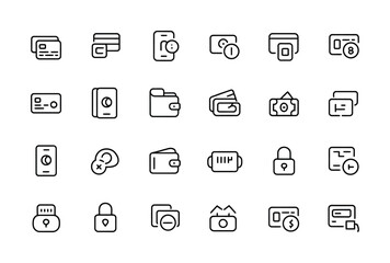 Fototapeta premium Online payment finance security wallet card icons