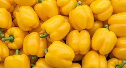 Vibrant Yellow Bell Peppers Piled High