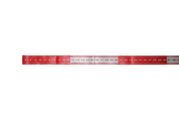 Red Measuring Ruler on Transparent Background