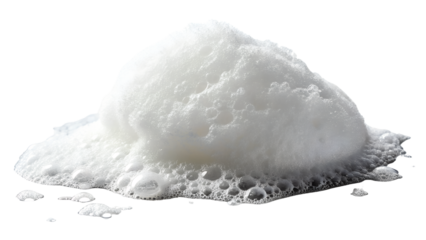 white soap foam isolated on white or transparent png