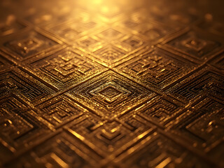 Top-Down Macro Photograph of Geometric Embossed Textile Pattern