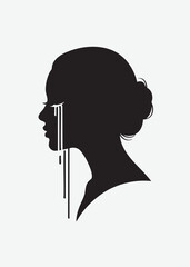 silhouette of a crying woman