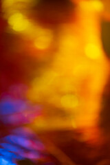 Blurred bokeh background of city lights at night