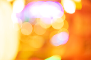 Blurred bokeh background of city lights at night