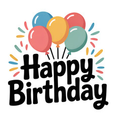 happy birthday card with balloons