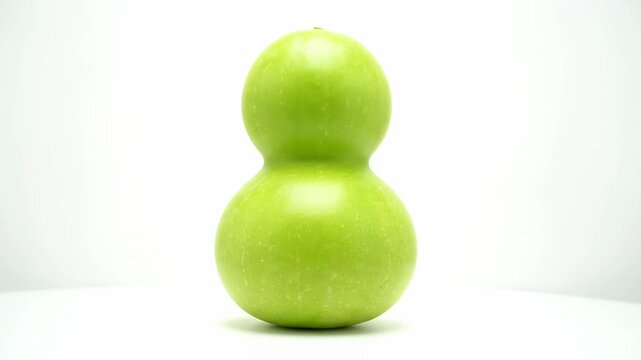 Fresh Green Bottle Gourd on White Background &ndash; Natural Healthy Vegetable with Unique Shape