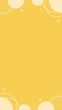 ゆらゆら動く丸とキラキラのシンプルな背景のループ動画（黄色）【縦長ビデオ】