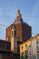 Fototapeta premium Pavia village city Italy Italian characteristic square vision bridge