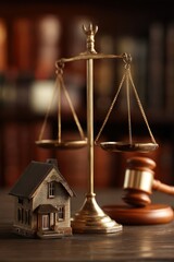 Scales of Justice and House Model: A Legal Dilemma concerning real estate.