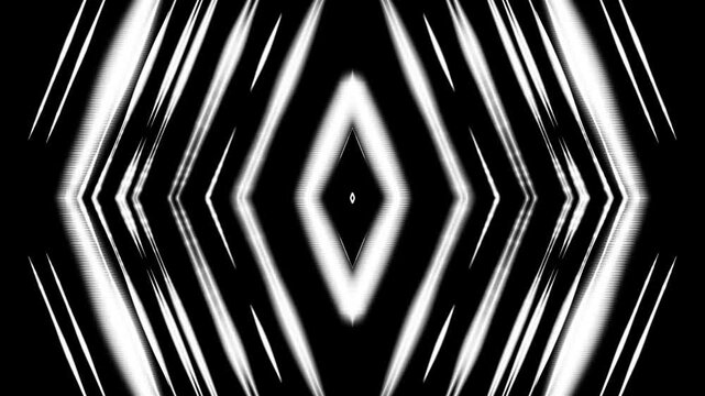 Geometric background design in black and white diamond shape with radial lines and symmetry
