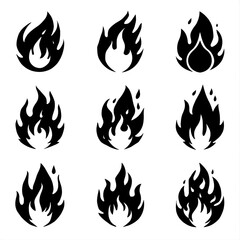 set of fire flames