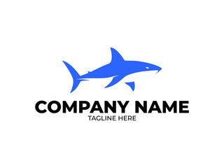 Dynamic Shark Logo Silhouette Strength, Aggressive, Finance, or Ocean Brand Icon