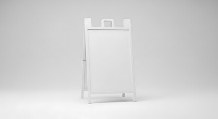 Blank White A frame Sandwich Board Sign Mockup on Clean Background