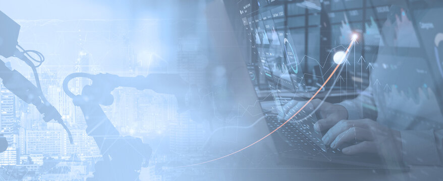 AI automation and business data analytics future technology background