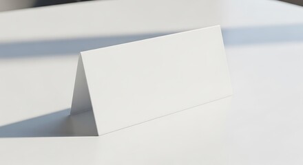 Blank White Table Tent Card Mockup on a Bright Minimalist Surface