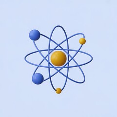 Illustration of an atom with orbiting electrons