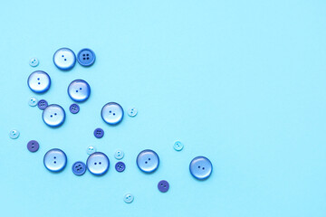 Different blue buttons on color background