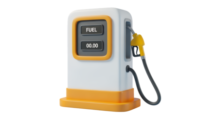 3d illustration of gas station pump isolated on transparent background