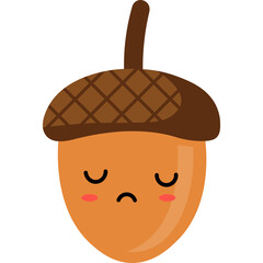 Cute Cartoon Acorn Character Illustration