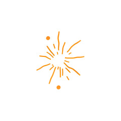 Obraz premium Dynamic burst of orange lines and dots abstract energy