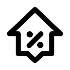 Home Mortgage Loan Outline Icon