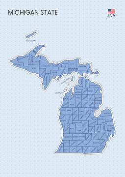 Michigan state map USA