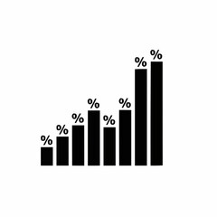 Percentage Growth Bar Graph Vector
