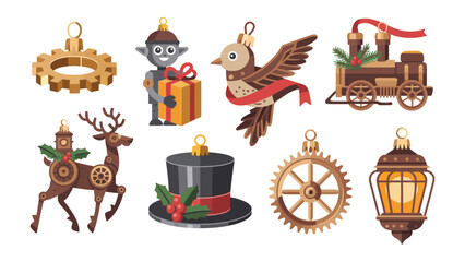 Festive Ornaments Collection: a delightful assortment of intricate, handcrafted Christmas ornaments, each possessing its unique charm. This enchanting display captures the heart of festive joy.