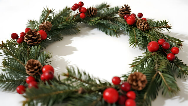 ChristmasWreathWithBerriesAndPinecones