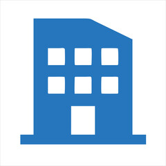 Apartment building silhouette with balconies and windows, minimal design,