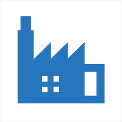 Industrial park silhouette with factory and warehouse buildings,