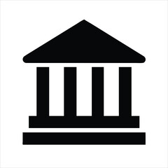 Bank building vector with columned facade and steps