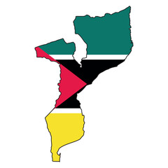 Mozambique Flag Map Outline African Country Symbol National Identity