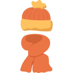 Cozy Orange Knit Winter Hat With Pom Pom And Matching Scarf Set For Cold Weather Warmth And Fashion