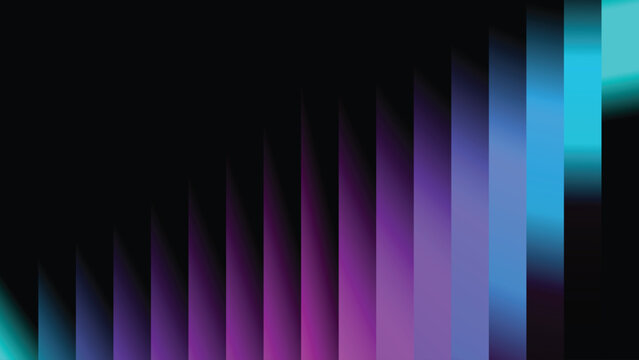 Abstract background with a colorful 3D sound wave (cyan, purple, magenta) on black with copy space
