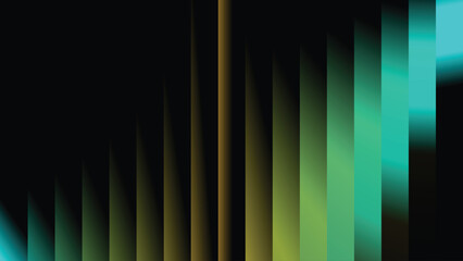 Abstract background with a 3D sound wave in gold and teal on black with copy space.