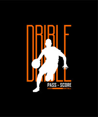  Basketball Drible, Pass, Score design sport vector illustration